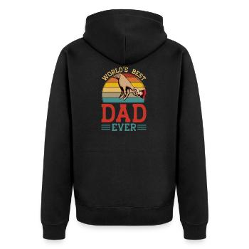 WORLDS BEST DAD EVER - Unisex Premium Organic Zip Hoodie - black - Back - Nico (187cm)