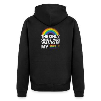 LGBTQ - Unisex Premium Bio Zip Hoodie - Schwarz - Hinten - Nico (187cm)