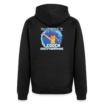 Schwimmen Spruch für eine Schwimm-Trainerin - Unisex Premium Bio Zip Hoodie - Schwarz - Hinten - Nico (187cm)