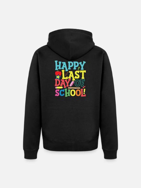 Last day of school - Unisex Premium Organic Zip Hoodie - black