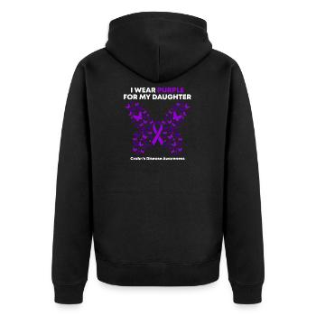 Crohn's Disease Awareness - Awareness Fight Against - Unisex Premium Organic Zip Hoodie - black - Back - Nico (187cm)