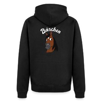 Ein süßer Araber namens Bärchen - Unisex Premium Bio Zip Hoodie - Schwarz - Hinten - Nico (187cm)