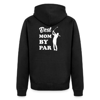 Best Mom by Par - Unisex Premium Bio Zip Hoodie - Schwarz - Hinten - Nico (187cm)