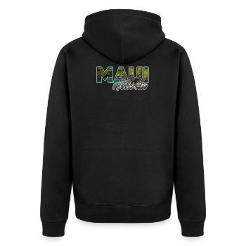 Maui Hawaii - Unisex Premium Bio Zip Hoodie - Schwarz - Hinten - Nico (187cm)