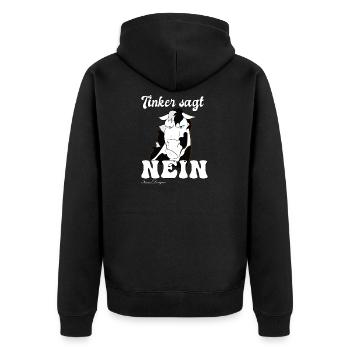 Tinker sagt Nein lustiges süßes trotziges Pferde - Unisex Premium Bio Zip Hoodie - Schwarz - Hinten - Nico (187cm)
