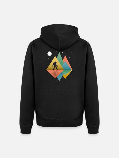 Bigfoot Retro - Unisex Premium Organic Zip Hoodie - black
