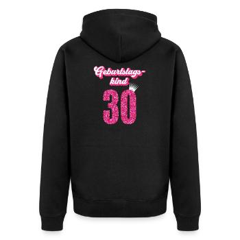 30. Geburtstag 30 Jahre 30er Geburtstagskind - Unisex Premium Bio Zip Hoodie - Schwarz - Hinten - Nico (187cm)
