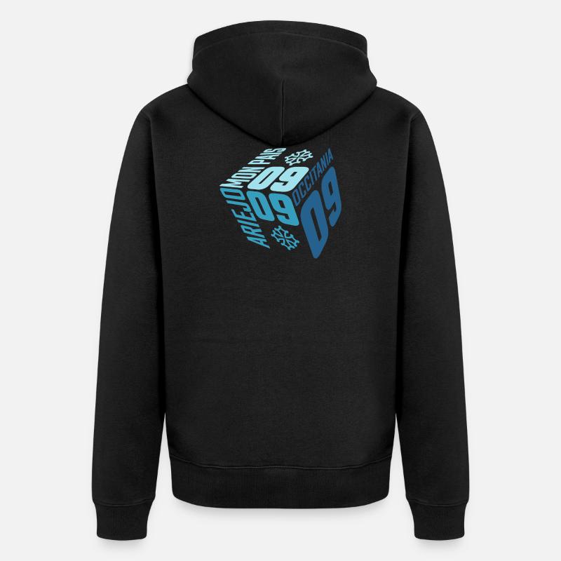 Der Cube d'Ariège. - Unisex Premium Bio Zip Hoodie - Schwarz