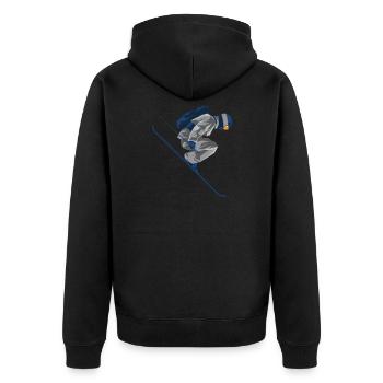 Freestyle Skifahrer - Unisex Premium Bio Zip Hoodie - Schwarz - Hinten - Nico (187cm)