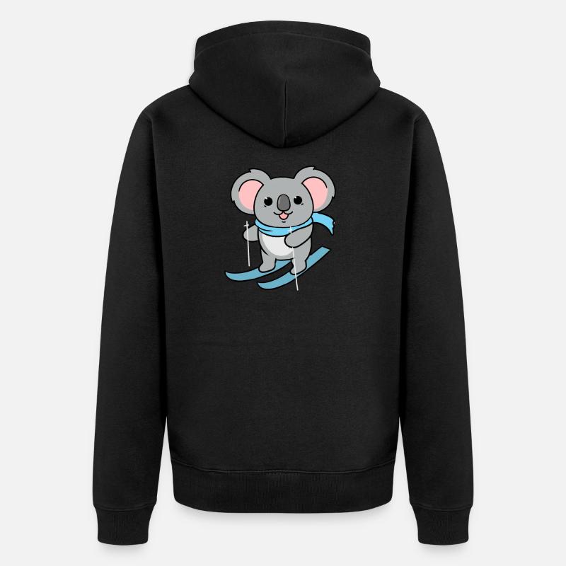 Ski koala - Veste à capuche bio Premium Unisexe - noir