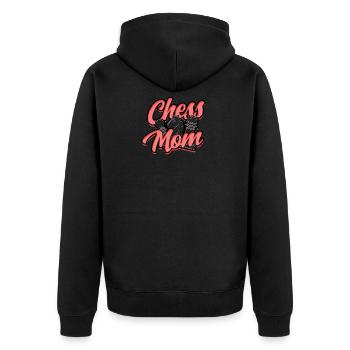 Schach Mutter – Mutter Schachkameraden - Unisex Premium Bio Zip Hoodie - Schwarz - Hinten - Nico (187cm)