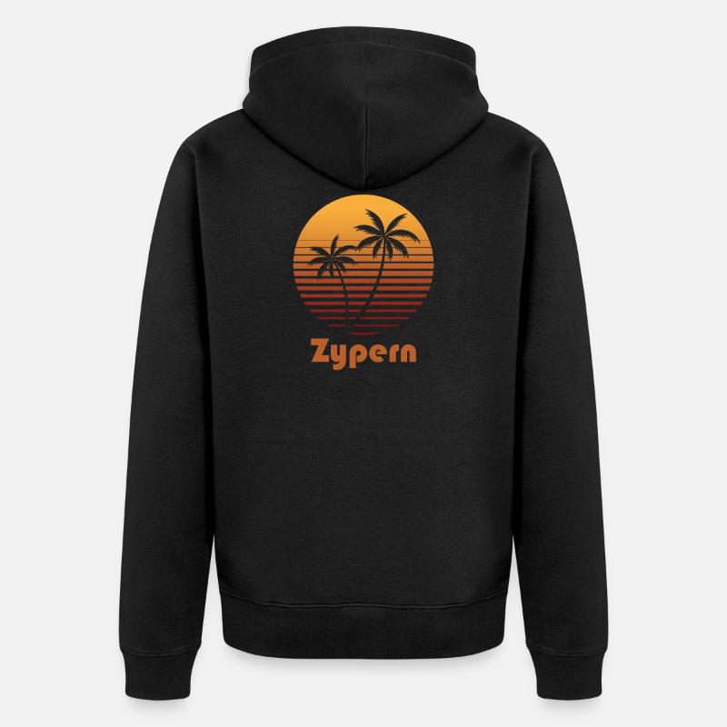 Zypern - Unisex Premium Bio Zip Hoodie - Schwarz