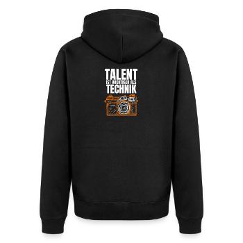 Fotografieren - Unisex Premium Bio Zip Hoodie - Schwarz - Hinten - Nico (187cm)
