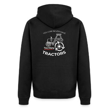 Tractors gift farmer animal lover country - Unisex Premium Organic Zip Hoodie - black - Back - Nico (187cm)