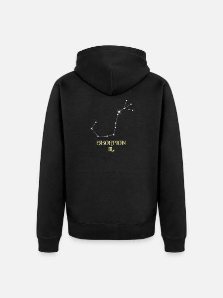 Skorpion Sternzeichen - Unisex Premium Bio Zip Hoodie - Schwarz