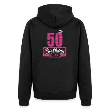 50e anniversaire 50 ans 50 années 50 Birthday Queen - Veste à capuche bio Premium Unisexe - noir - Dos - Nico (187cm)