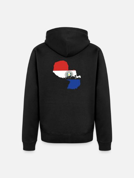 Paraguay Flag - Unisex Premium Organic Zip Hoodie - black