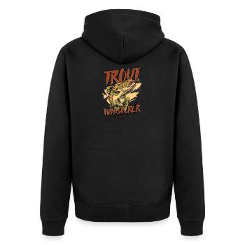 Trout whisperer – Trout fish for a Fisherman - Unisex Premium Organic Zip Hoodie - black - Back - Nico (187cm)