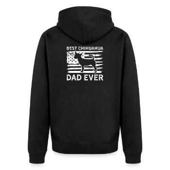 Meilleur papa Chiwawa Jamais Chemise Rétro Chihuahua Dog Ow - Veste à capuche bio Premium Unisexe - noir - Dos - Nico (187cm)