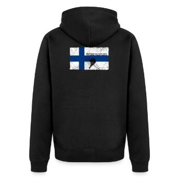 Hockey sur glace Finlande fan cadeau - Veste à capuche bio Premium Unisexe - noir - Dos - Nico (187cm)