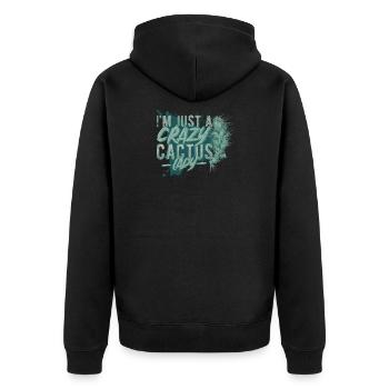 Kakteen Mum Kaktus - Unisex Premium Bio Zip Hoodie - Schwarz - Hinten - Nico (187cm)