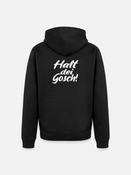 Halt dei Gosch - Unisex Premium Bio Zip Hoodie - Schwarz