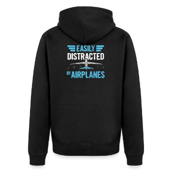 Aviation saying for an aircraft technician - Unisex Premium Organic Zip Hoodie - black - Back - Nico (187cm)