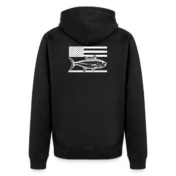 Thon drapeau américain Pêche Lover Rod - Veste à capuche bio Premium Unisexe - noir - Dos - Nico (187cm)