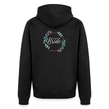 Team Bride - Stag do Bride - Unisex Premium Organic Zip Hoodie - black - Back - Nico (187cm)
