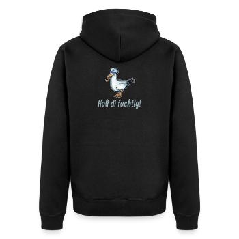 Holl di, reste en bonne santé! Plattdeutsch - Veste à capuche bio Premium Unisexe - noir - Dos - Nico (187cm)