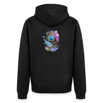 Deep Sea Scuba Diver Gift - Veste à capuche bio Premium Unisexe - noir - Dos - Nico (187cm)