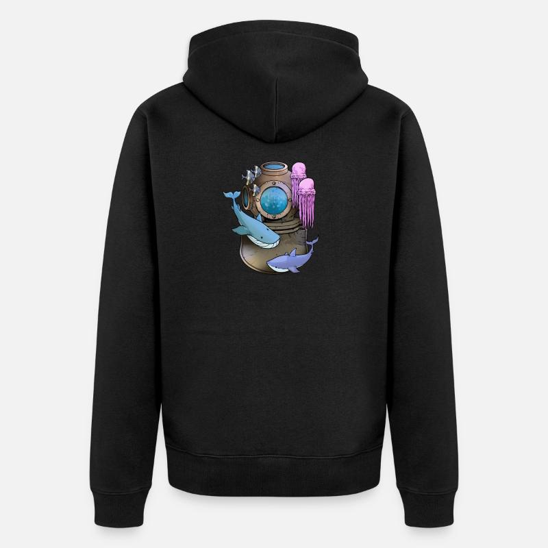 Deep Sea Scuba Diver Gift - Veste à capuche bio Premium Unisexe - noir