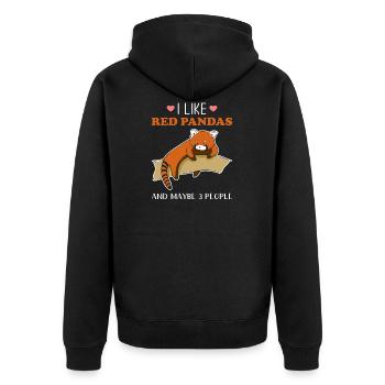 Panda rouge - Veste à capuche bio Premium Unisexe - noir - Dos - Nico (187cm)