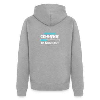 Prochaine Connerie En Chargement - Veste à capuche bio Premium Unisexe - gris chiné - Dos - Nico (187cm)