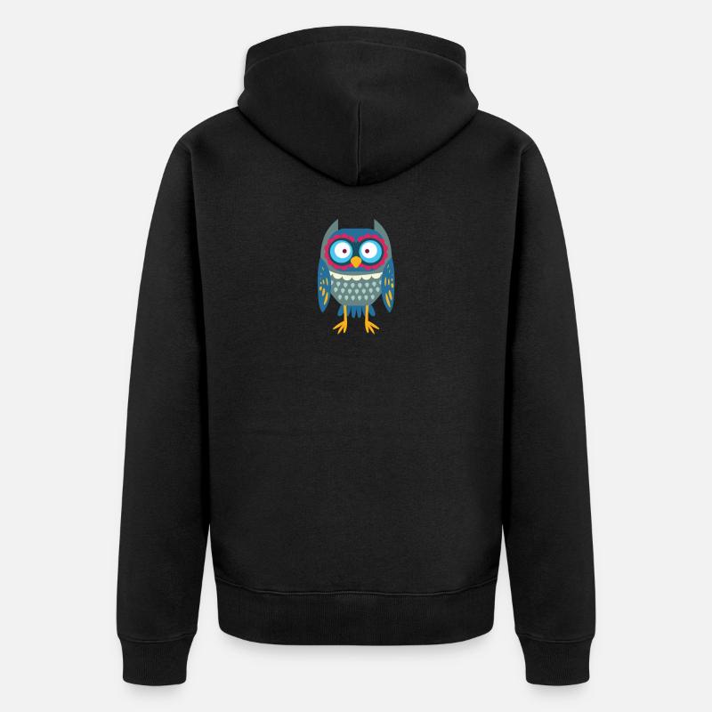 Eule - Unisex Premium Bio Zip Hoodie - Schwarz