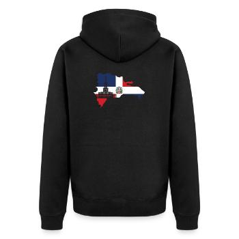 Dominican Republic Flag - Unisex Premium Organic Zip Hoodie - black - Back - Nico (187cm)