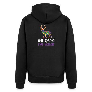 Lesbian - Unisex Premium Organic Zip Hoodie - black - Back - Nico (187cm)