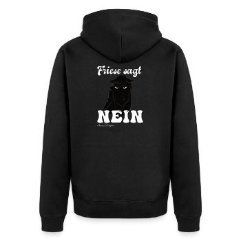 Friese sagt Nein cooles Pferde - Unisex Premium Bio Zip Hoodie - Schwarz - Hinten - Nico (187cm)