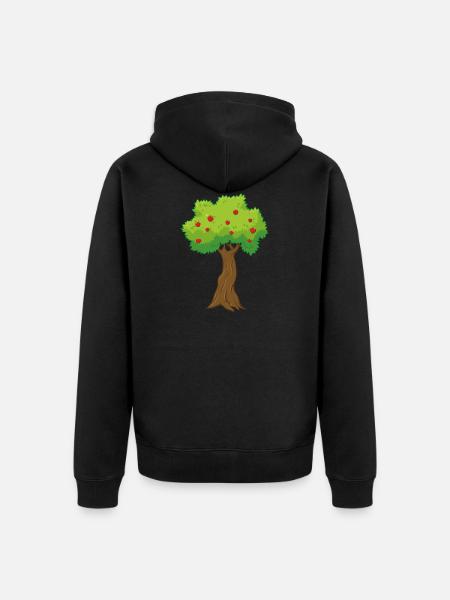 apple tree - Unisex Premium Organic Zip Hoodie - black