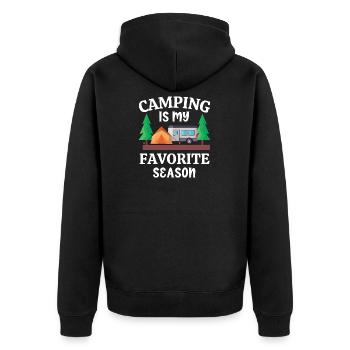 LE CAMPING EST MA SAISON PRÉFÉRÉE, CHEMISE DE CAMPING - Veste à capuche bio Premium Unisexe - noir - Dos - Nico (187cm)