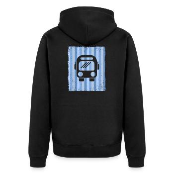 Bus Busfahrer Schulbus Autobus - Unisex Premium Bio Zip Hoodie - Schwarz - Hinten - Nico (187cm)