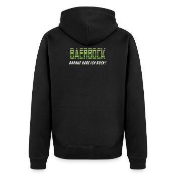 BAERBOCK DARAUF HABE ICH BOCK - Unisex Premium Bio Zip Hoodie - Schwarz - Hinten - Nico (187cm)