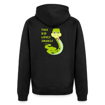 Dieses Kind liebt Schlangen Kleinkinder Kinder junge Mädchen Kind - Unisex Premium Bio Zip Hoodie - Schwarz - Hinten - Nico (187cm)