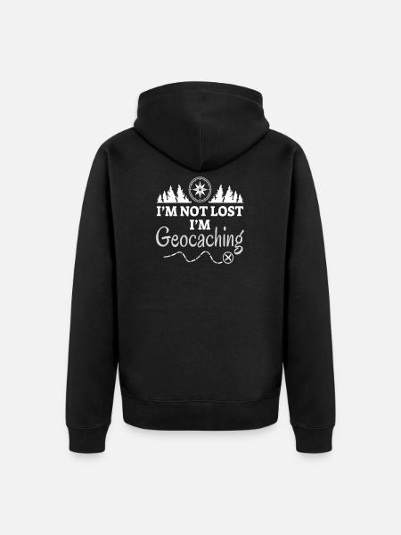 Geocaching Funny Geocache - Unisex Premium Organic Zip Hoodie - black