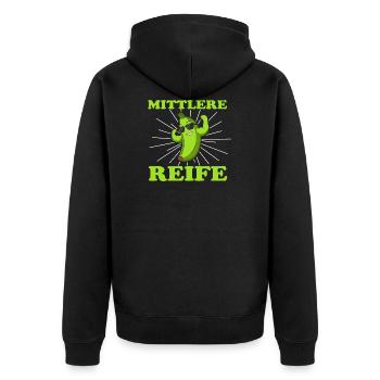 Mittlere Reife Banane Schulabschluss Realschule - Unisex Premium Bio Zip Hoodie - Schwarz - Hinten - Nico (187cm)
