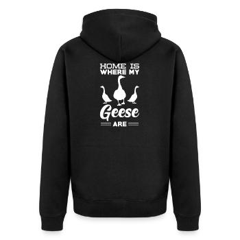 Oies rengaine à la maison - Veste à capuche bio Premium Unisexe - noir - Dos - Nico (187cm)