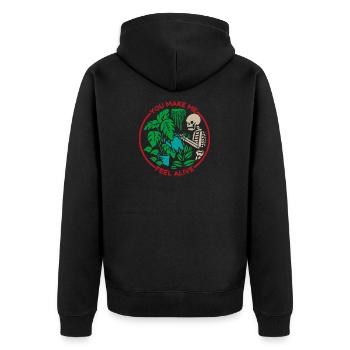 Sentez-vous en vie jardin jardinier cadeau de jardinage - Veste à capuche bio Premium Unisexe - noir - Dos - Nico (187cm)