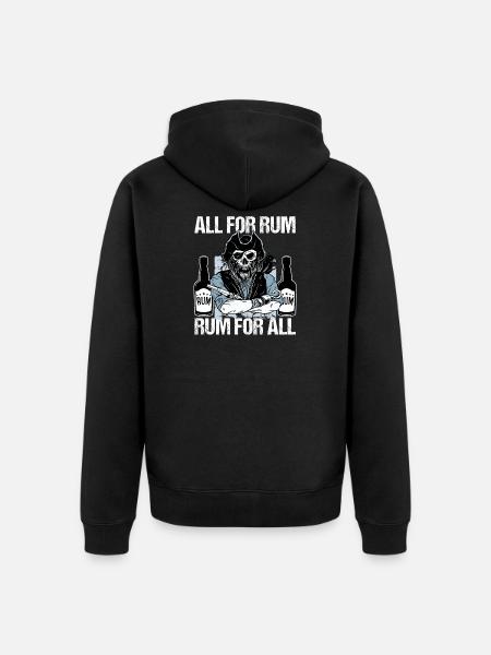 Rum pirate flag - Unisex Premium Organic Zip Hoodie - black