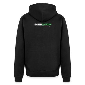 Ehrenlauch das Original Lauch Jugendsprache Kostüm - Unisex Premium Bio Zip Hoodie - Schwarz - Hinten - Nico (187cm)