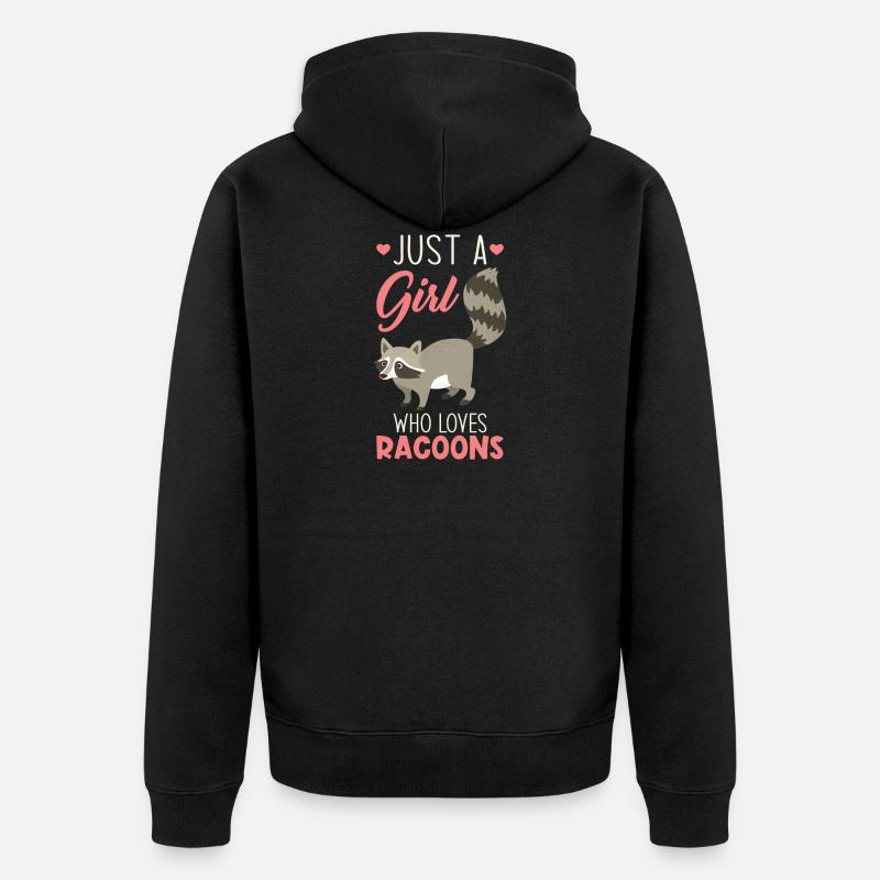 Raton laveur mignon - Veste à capuche bio Premium Unisexe - noir